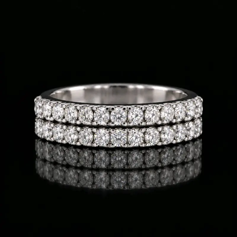 Nhẫn Band đính kim cương tự nhiên ~1.8-1.9li