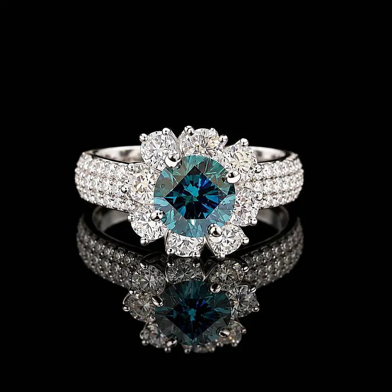 Nhẫn kim cương tự nhiên 6.45li (Blue Diamond)