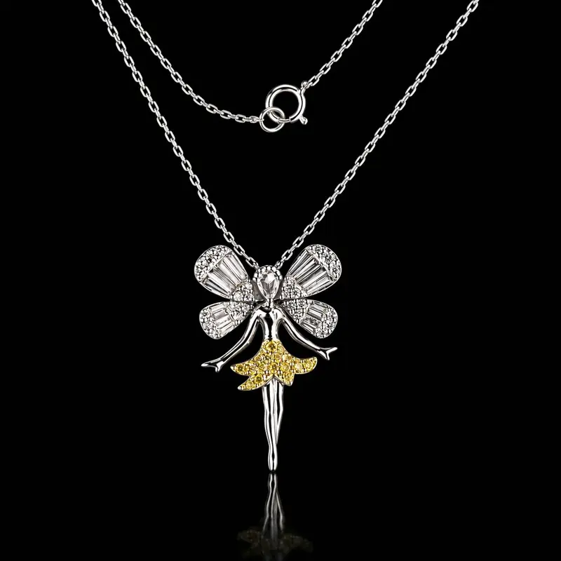 Dây chuyền Tinker Bell đính kim cương tự nhiên