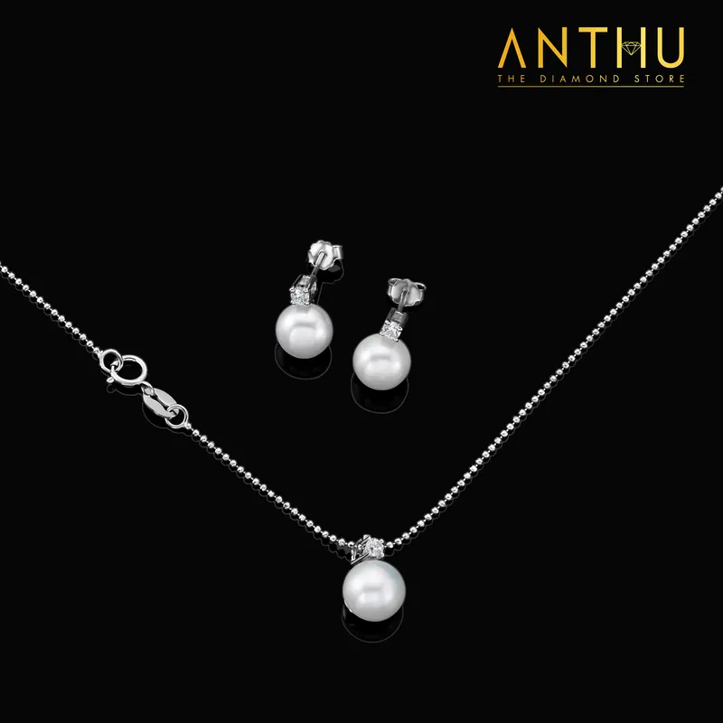 Bộ Bông tai và Mặt dây chuyền (KD) Freshwater Pearl