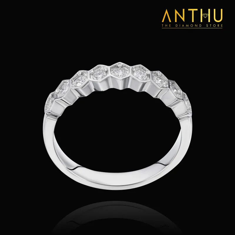 Nhẫn Band Bee đính kim cương tự nhiên ~1.8-1.9li