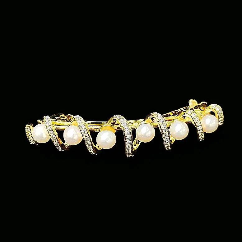 Kẹp tóc Freshwater Pearl - Ngọc trai ngọt ~6.4-6.7mm