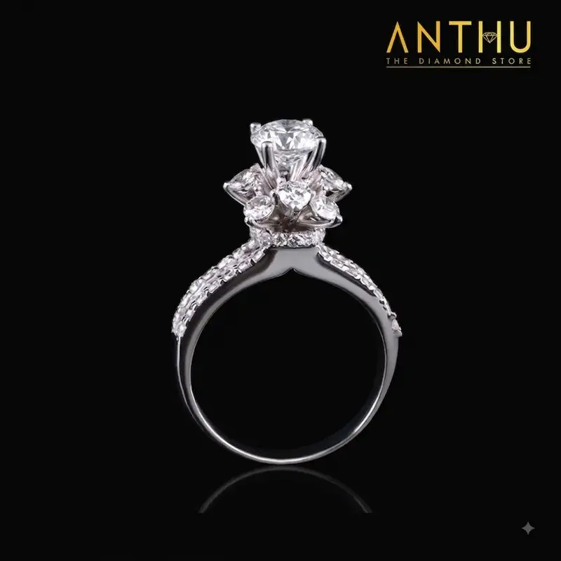 Nhẫn Giselle đính kim cương tự nhiên 5.6li
