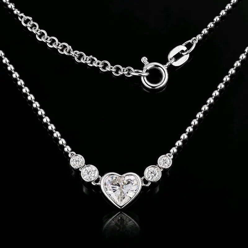 Dây chuyền Lovely kim cương tự nhiên Heart cut ~6.5li
