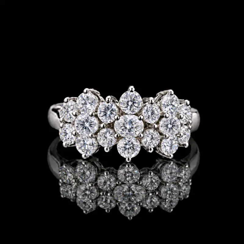 Nhẫn đính kim cương tự nhiên Oval cut ~3.6x3.08li