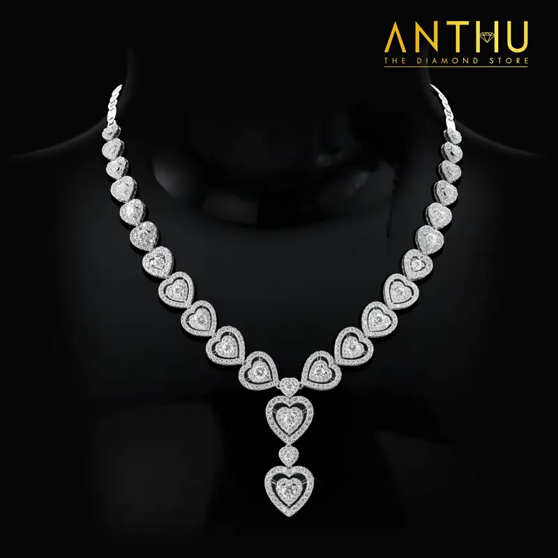 Dây chuyền Love Story đính kim cương tự nhiên 4.56li