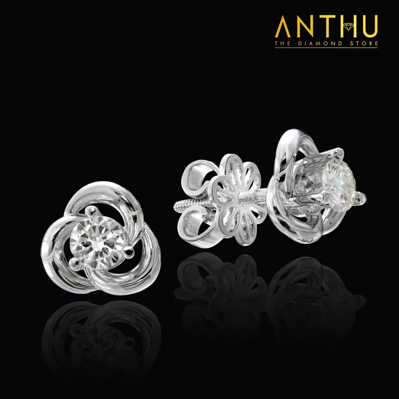 Bông tai Rose đính kim cương tự nhiên 3.5li
