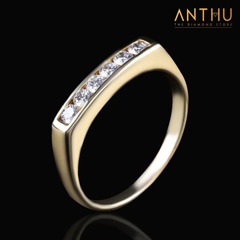 Nhẫn Band kim cương tự nhiên ~2.6li (6 viên)