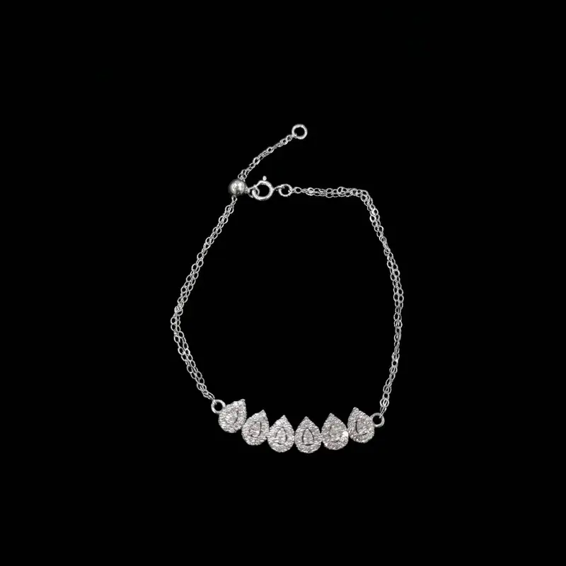 Lắc tay đính kim cương tự nhiên Pear cut ~2.6-2.7li